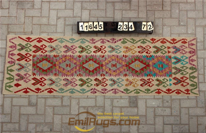 tapis kilim Traditional Vintage handmade Afghan 100% wool nordic decor gc131yg13