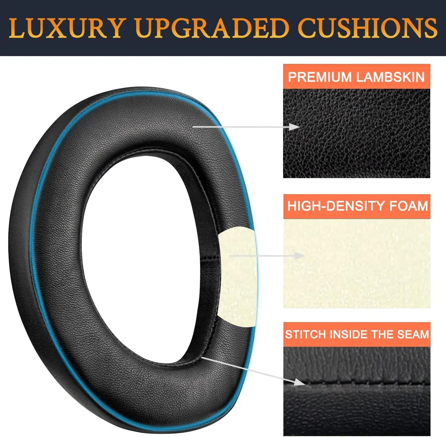 Professional Lambskin Earpads Replacement for Sennheiser HD800/HD800S HD 800 Memory Foam Cover Earpads Headphone