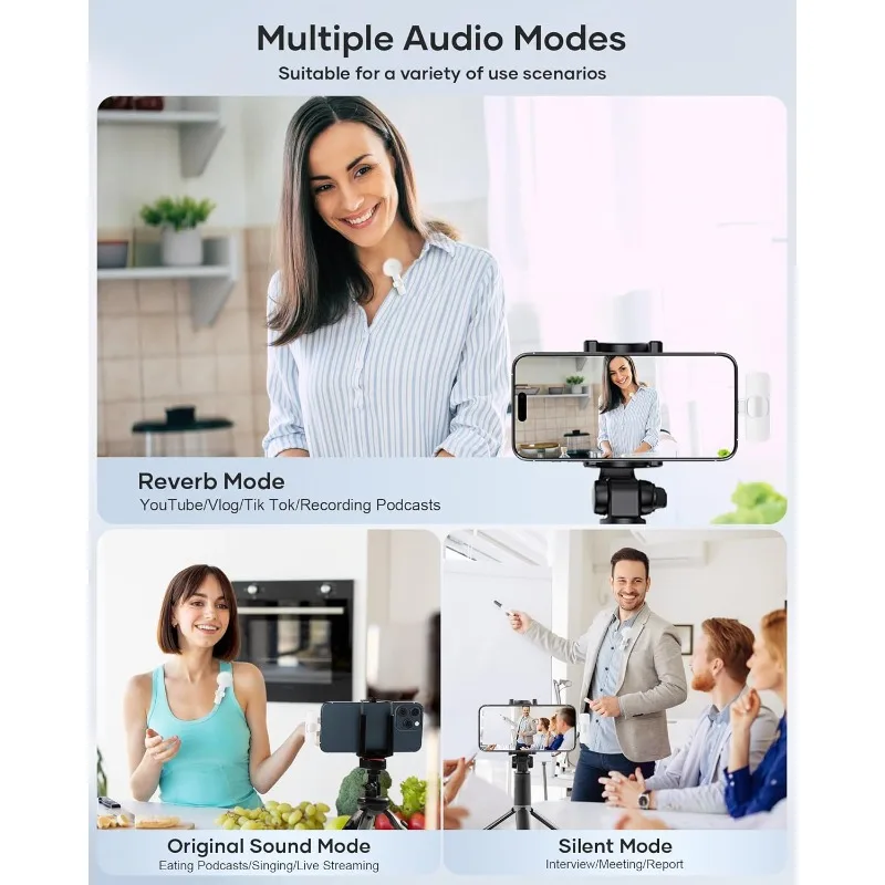 Wireless Lavalier Microphone Mini USB-C Noise Reduction Mic for iPhone iPad Android Video Recording Interview