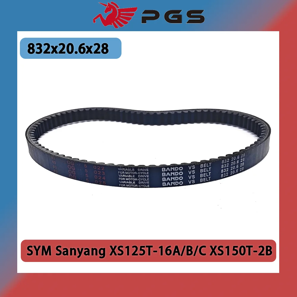 

PGS Motorcycle Drive Belt 832x20.6x28 For SYM Sanyang XS125T-16A/B/C XS150T-2B FNX Flame Phoenix XS150T-8B FIDDLE Water Cooling