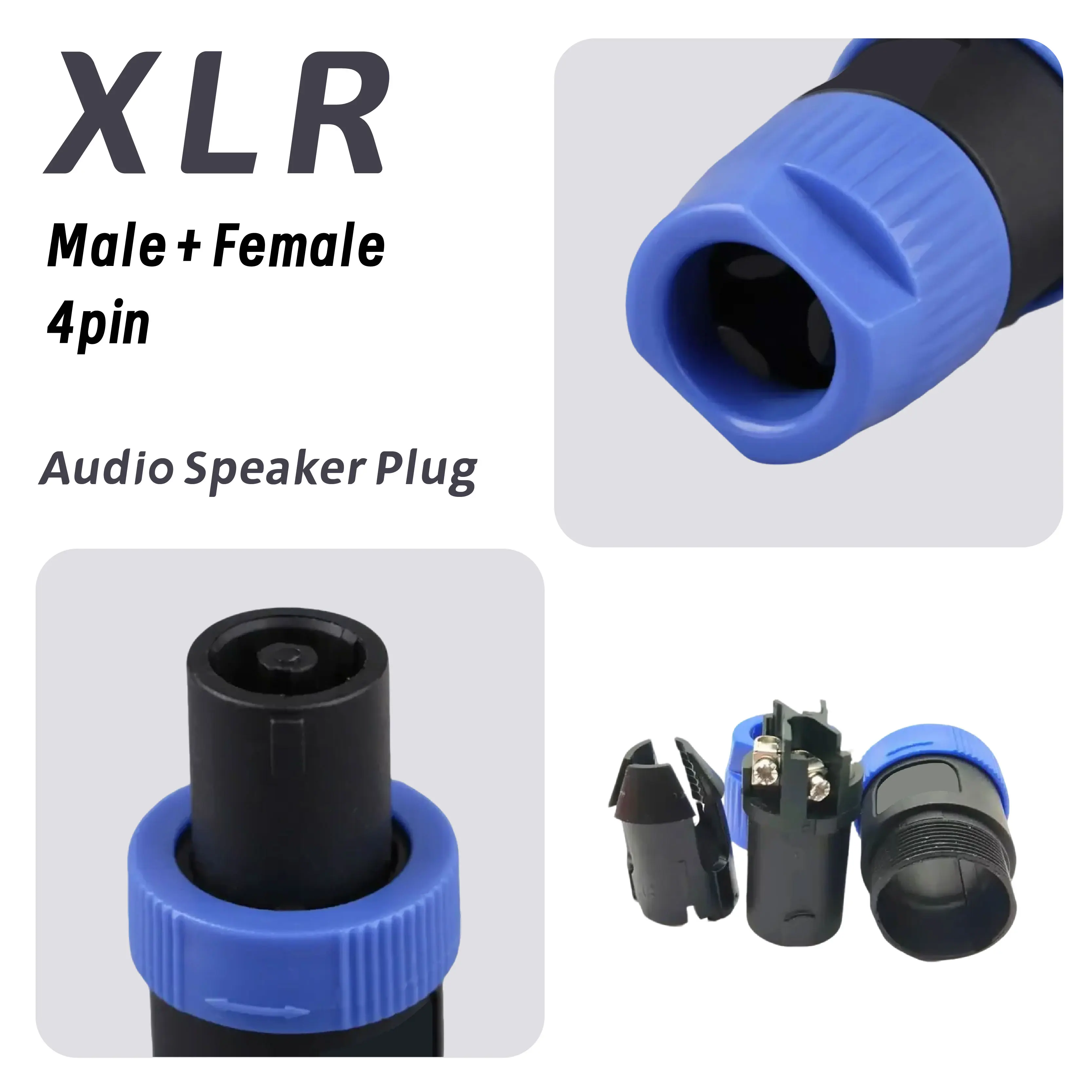 

Solderless NL4FC Speakon Connector 4 Pin Male Twist-Lock Plug for Speaker Cable Pro Audio