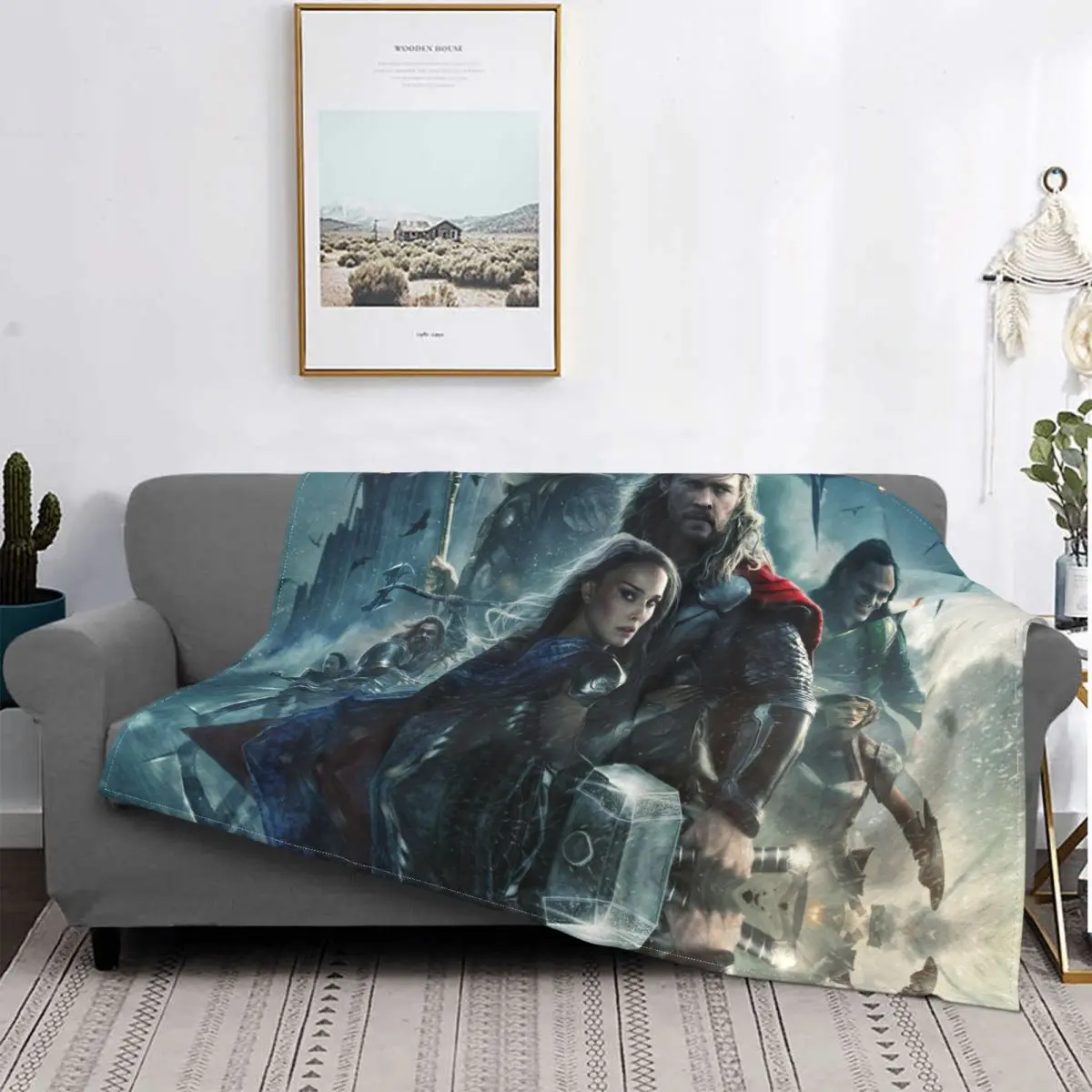 MARVEL Super Hero Thor Blanket Fleece All Season Breathable Ultra-Soft Throw Blankets For Bedding Plush Thin Quilt