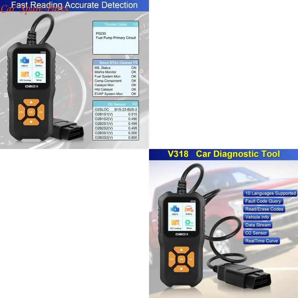 

Y4ua Universal OBD2 Диагностический сканер Читать информация об автомобиле Информация о коде неисправности.