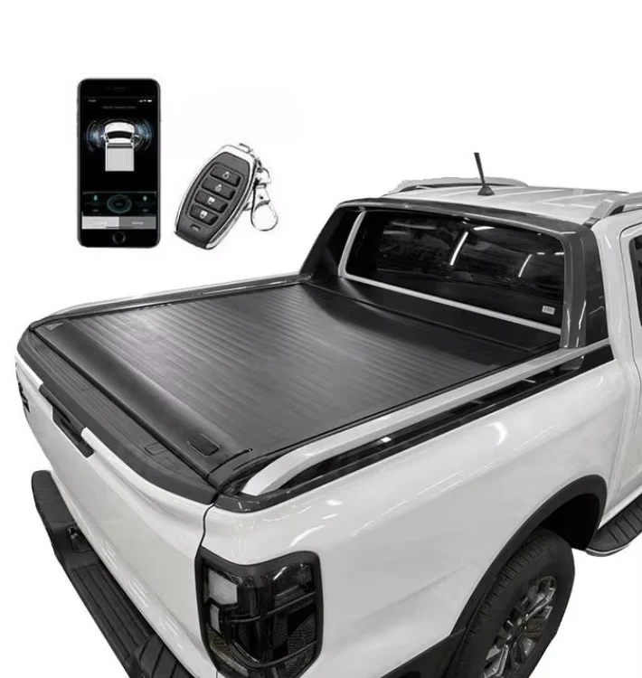 

High Quality Waterproof Retractable Electric Tonneau Cover for Silverado Ram Pickup Bed with Aluminum Roller Lid