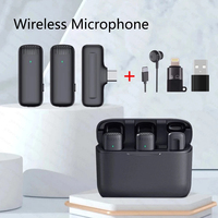 Wireless Lavalier Microphone with Charger Case Portable Audio Video Receiver Mini Mic For iPhone Android Tablet Gaming Live