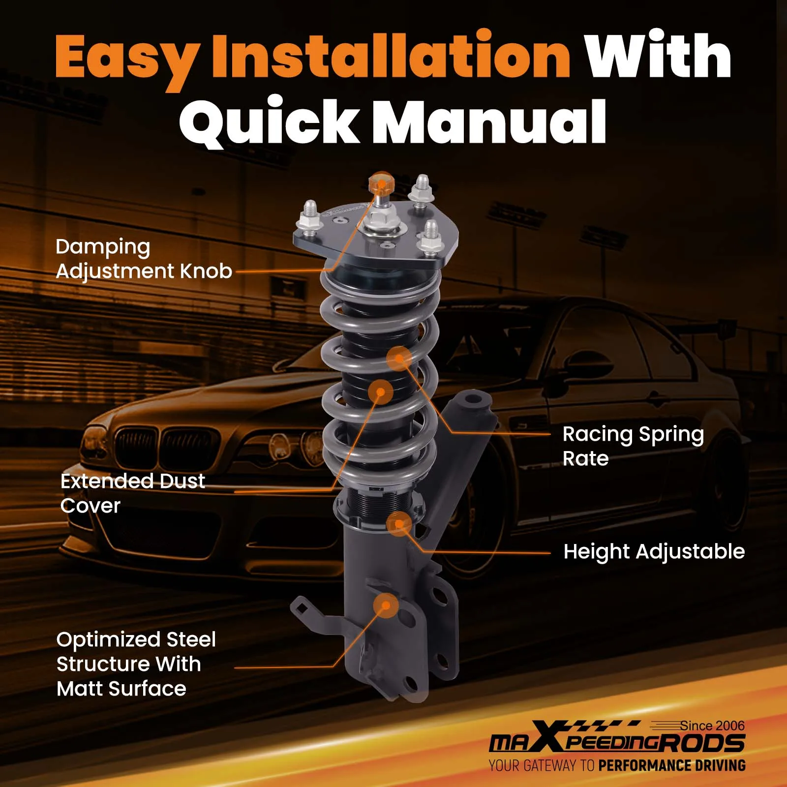 طقم خفض التعليق كويلوفر 24 مستوى لـ Acura RSX DC5 02-06