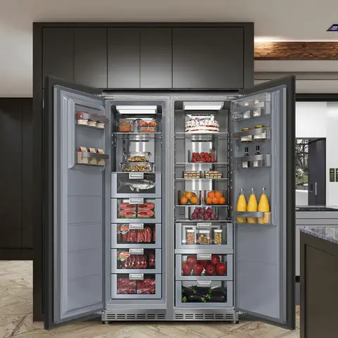 New 528L American-Style Side-by-Side Refrigerator-Freezer Full Integrated Ultra-Thin Recessed Plastic Energy Hotel Household