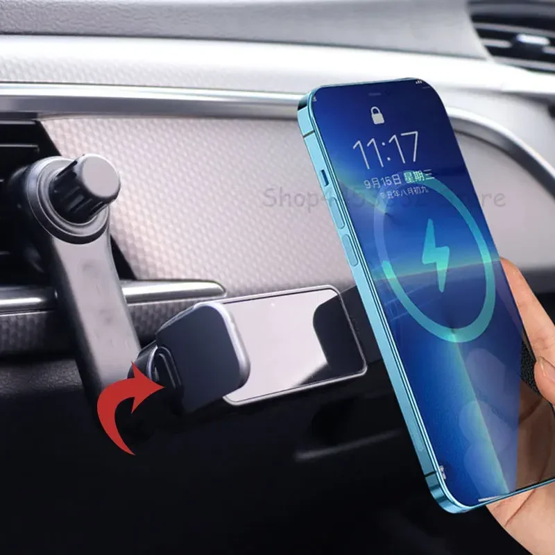 Electric Car Cell Phone Holder For Renault Samsung SM5 SM7 EX2 Auto Clamping Air Vent Mount  Accessories