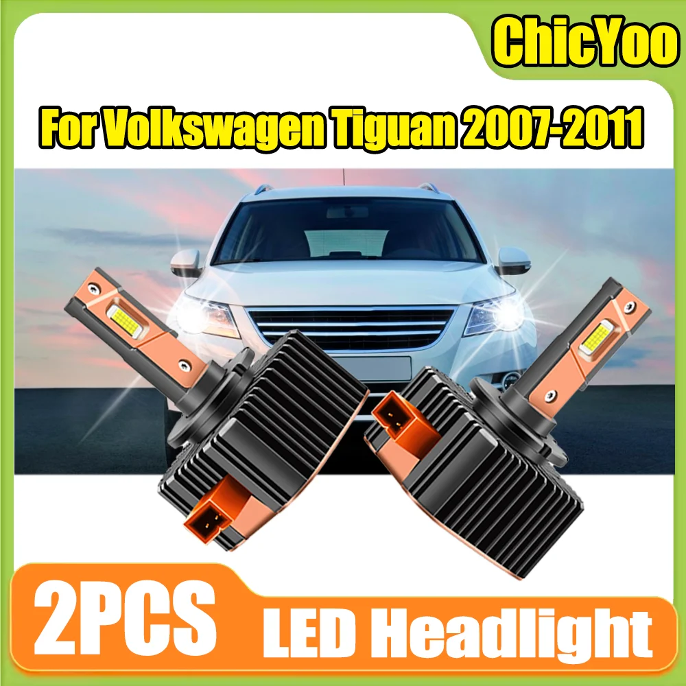 

2 шт., 120 Вт, автомобильные ксеноновые фары, светодиодные лампы для фар D1S, 30000LM, 6000K, белые, 12 В, для Volkswagen Tiguan 2007, 2008, 2009, 2010, 2011 гг.