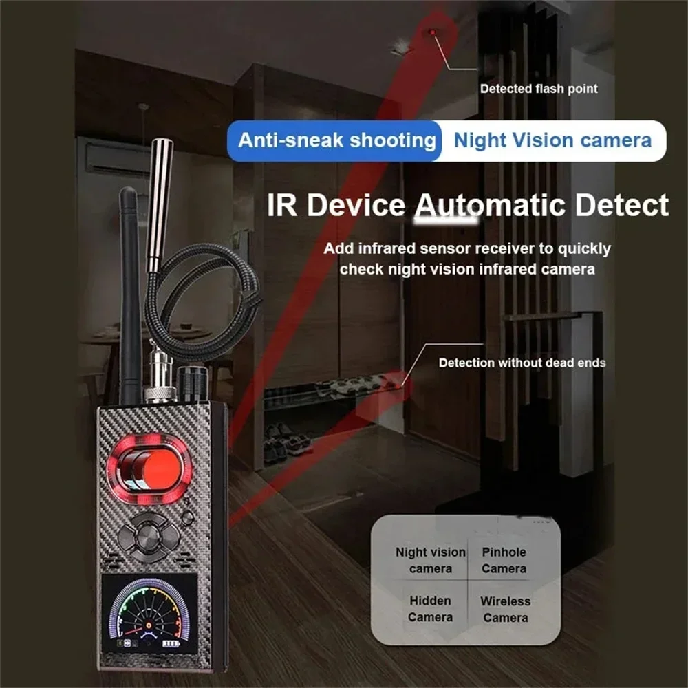 bluetooth wifi Hidden Camera Detector RF Signal Listenning Device Lens Bug GPS Tracker Magnetic GSM Device Finder Scanner K99