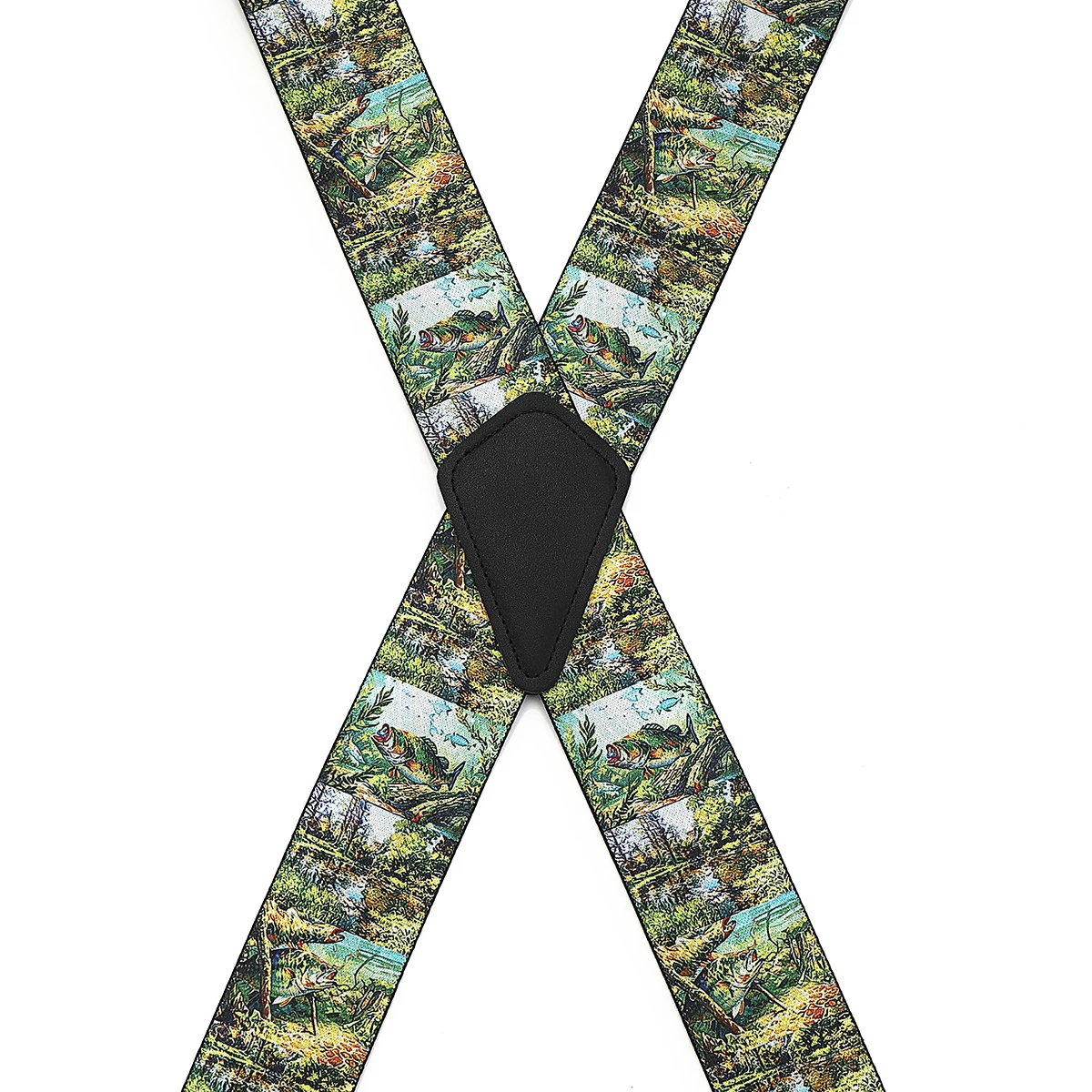 Printed Camouflage Suspenders with Animal Motifs, Adjustable and Non-Slip