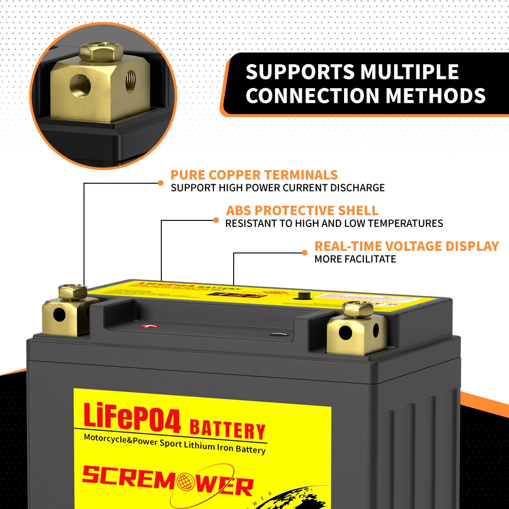 5L-BS Motorcycle Battery 12V 3Ah with BMS ATV UTV Battery High Performance Maintenance Free compatible with YTX5L-BS CTX5L