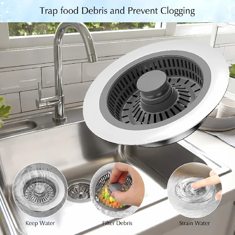 

Stainless Steel Sink Pop-up Drain Basket Kitchen Sink Bounce Core Plug Anti-odor Leakage Stopper for Vegetable Washing Basin