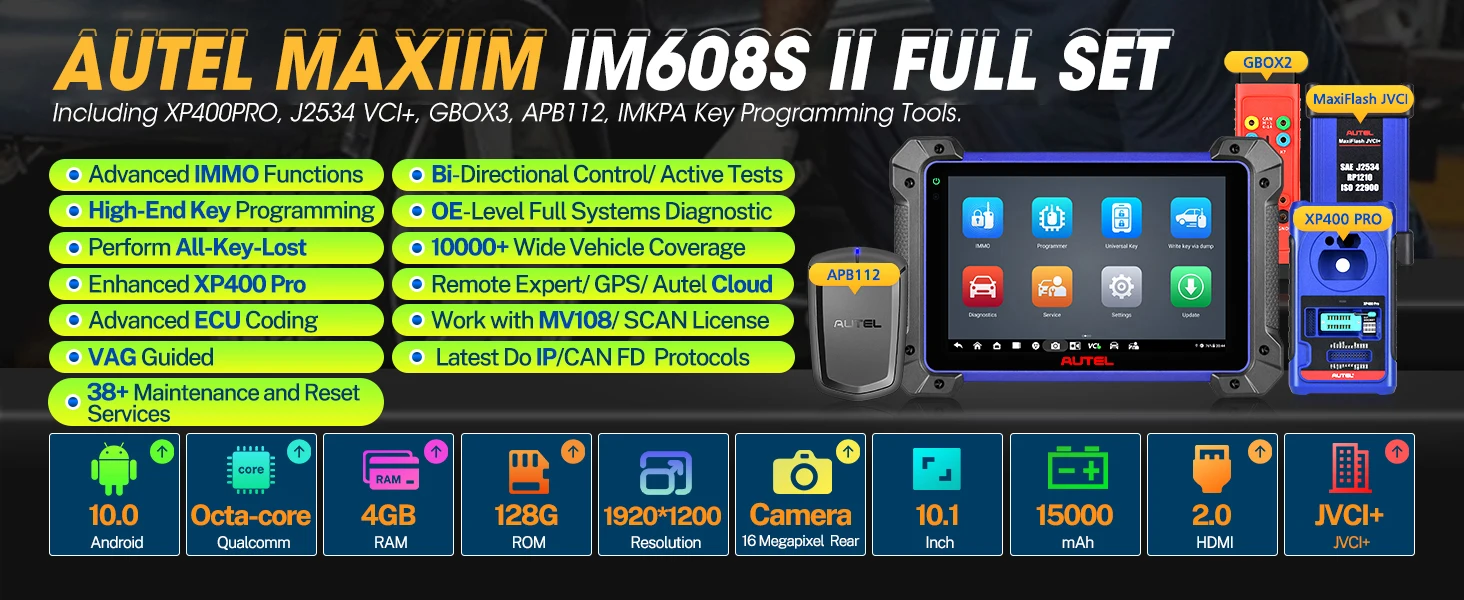 Autel MaxiIM IM608S II Komplettset Schlüsselprogrammiergerät All-in-One Top IMMO Schlüsselprogrammier-Tool mit GBOX3 APB112 IMKPA, 2 Jahre Update – Detail 1