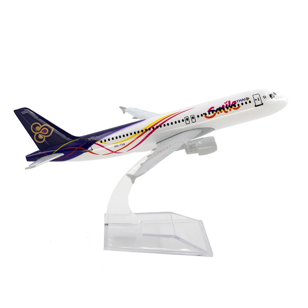 

1/400 Aircraft Model Airbus A320 THAI Smile 16cm Alloy Airplane Toy Gift for Collection Desk Decoration