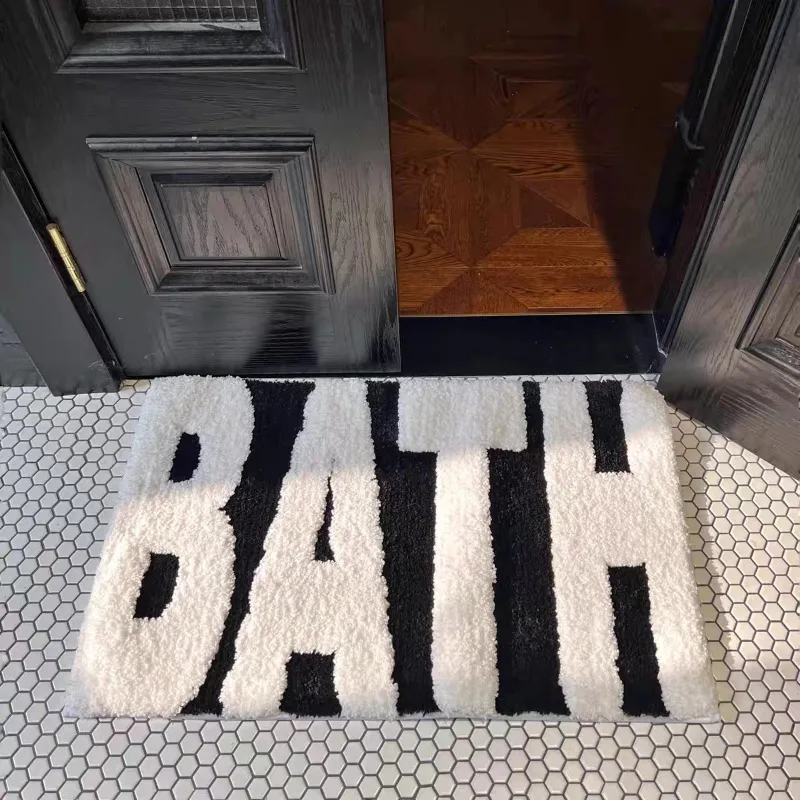 50x80cm Flocking Carpet Soft Thick Fluffy Tuftted Bathroom Absorbent Rug Entrance Door Mat Anti-slip Floor Mat Bathtub Foot Pad