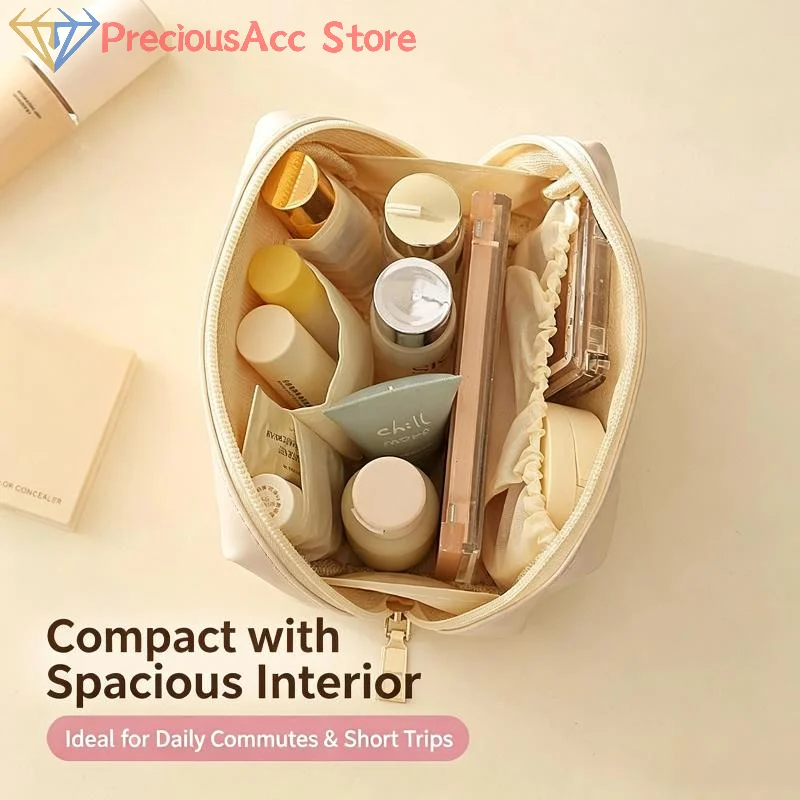 Dopamine Makeup Storage Bag Women Portable Cosmetic Organizer Handheld Lipstick Pouch Dry Wet Separation Travel Case