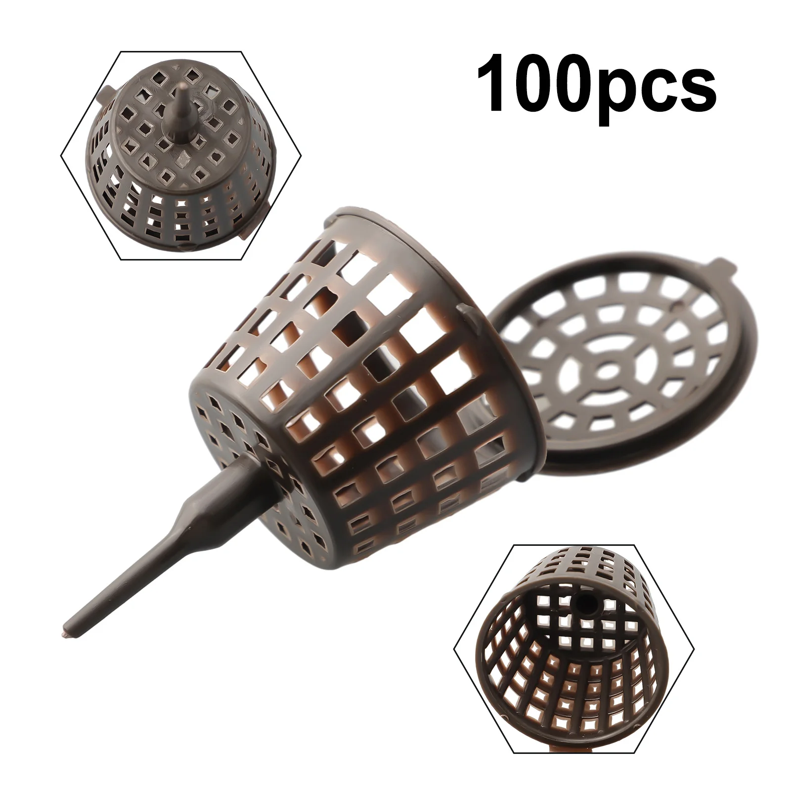 100Pcs Garden Bonsai Fertilizer Basket Box Case With Lid Portable for Controlled Nutrient Release and Protection