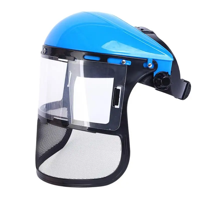 PVC Safety Head-Mounted Protective Mask Anti-Splashing Grass Anti Dust Mask For Cutting Hat Avoid Face Screen Protection Mask