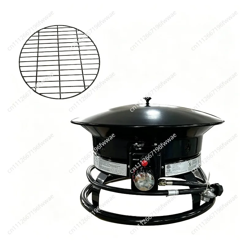 For Deluxe Outdoor Portable Propane Gas Fire Pit with Cover & Carry Kit, 19-Inch Diameter