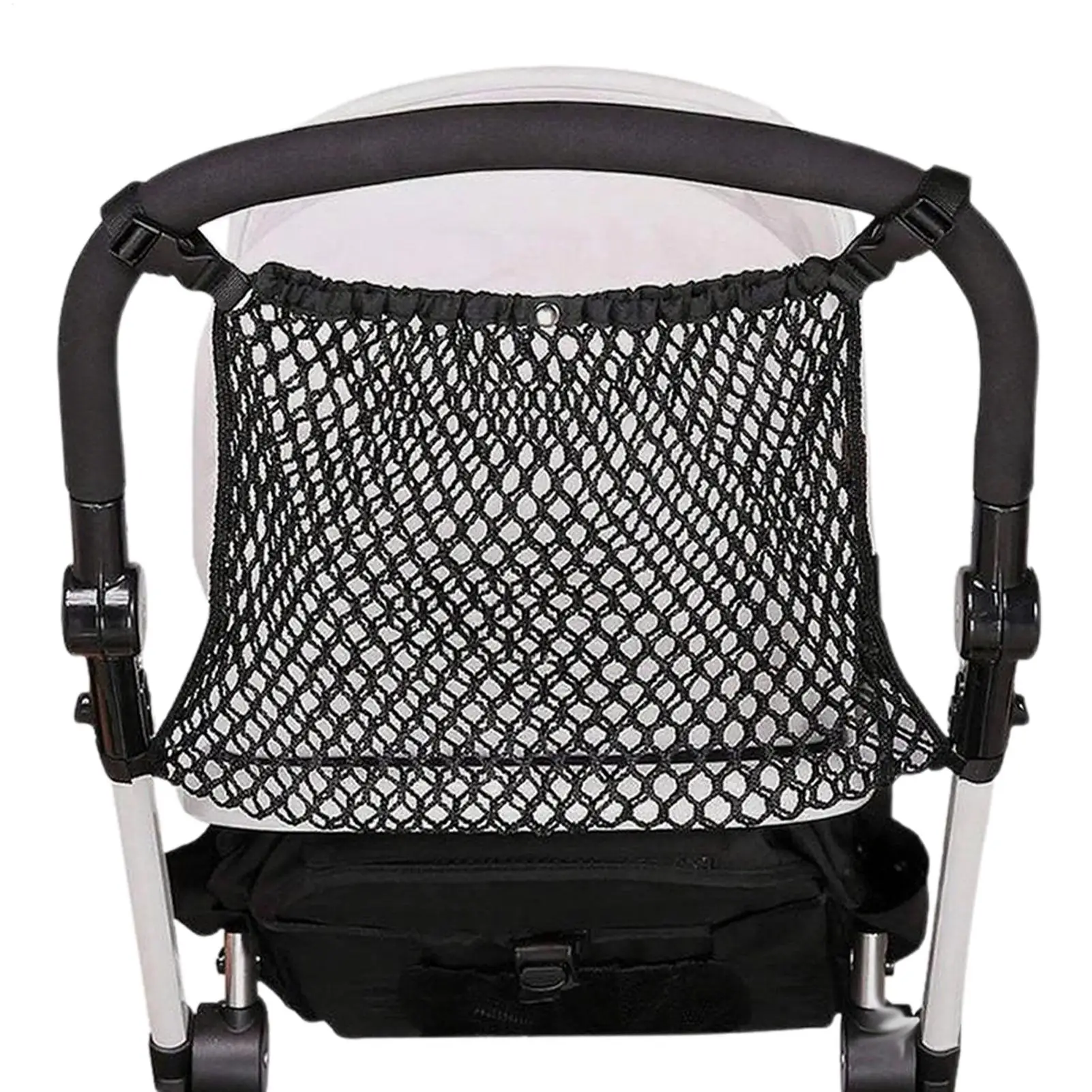 

Stroller Organizer Stroller Mesh Cargo Net Storage Caddy Adjustable Pushchair Mesh Pocket Snack Container For Outdoor Walks