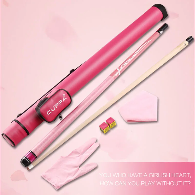 

CUPPA-Pink Pool Cue Kit for Women, Maple Shaft, Stick with Case Designed for Women, Billiard, 11.75mm, 13mm Tip, 147cm Length