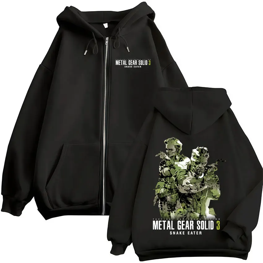 Game Metal Gear Solid 3 Snake Eater Naked Snake The Boss MGS3 Kapuzenpullover mit Reißverschluss, Herren- und Damenmode, Kapuzenpullover mit Reißverschluss, Jacken – Detail 2