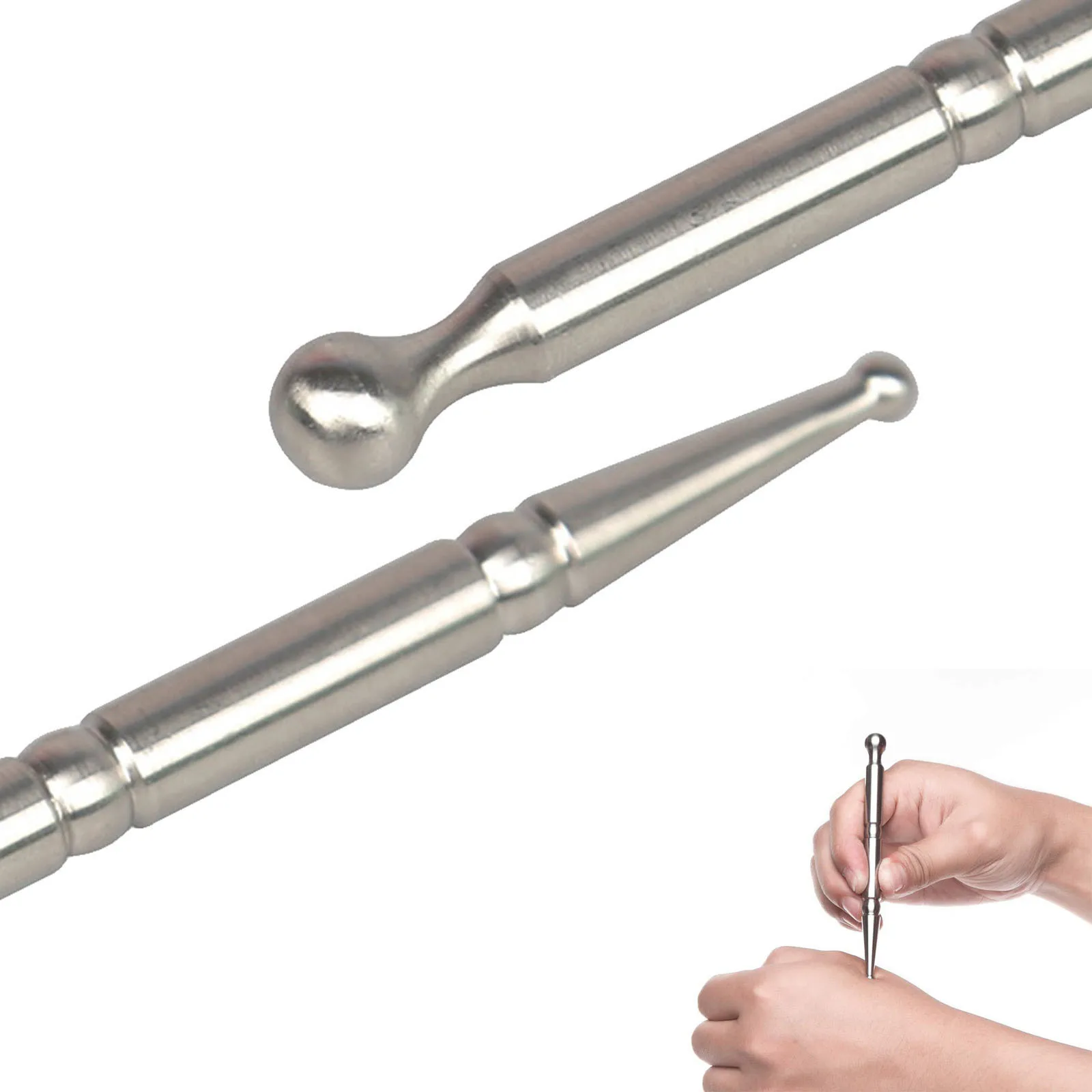 経穴スティック ステンレス鋼の滑らかな表面のマッサージツール 顔、手、体のトリガーポイント用 手動マッサージャー ホームビューティーサロン