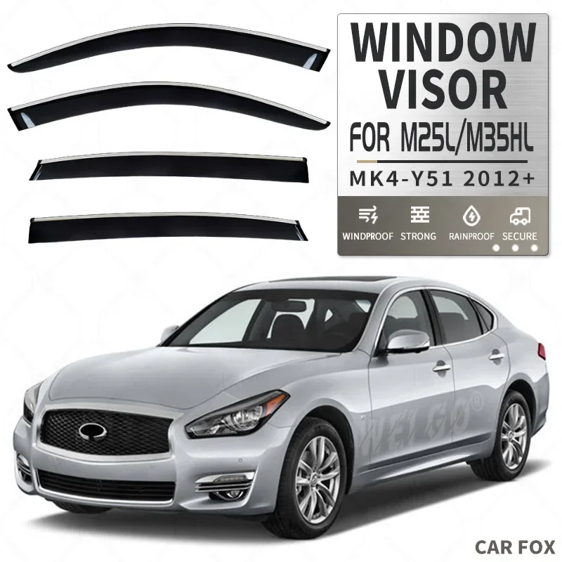 For INFINITI M35L M37 M35 M45 M25L M35HL Car Window Visor Awning Shelters Windshield Side Window Rain Sun Shade Car Styling