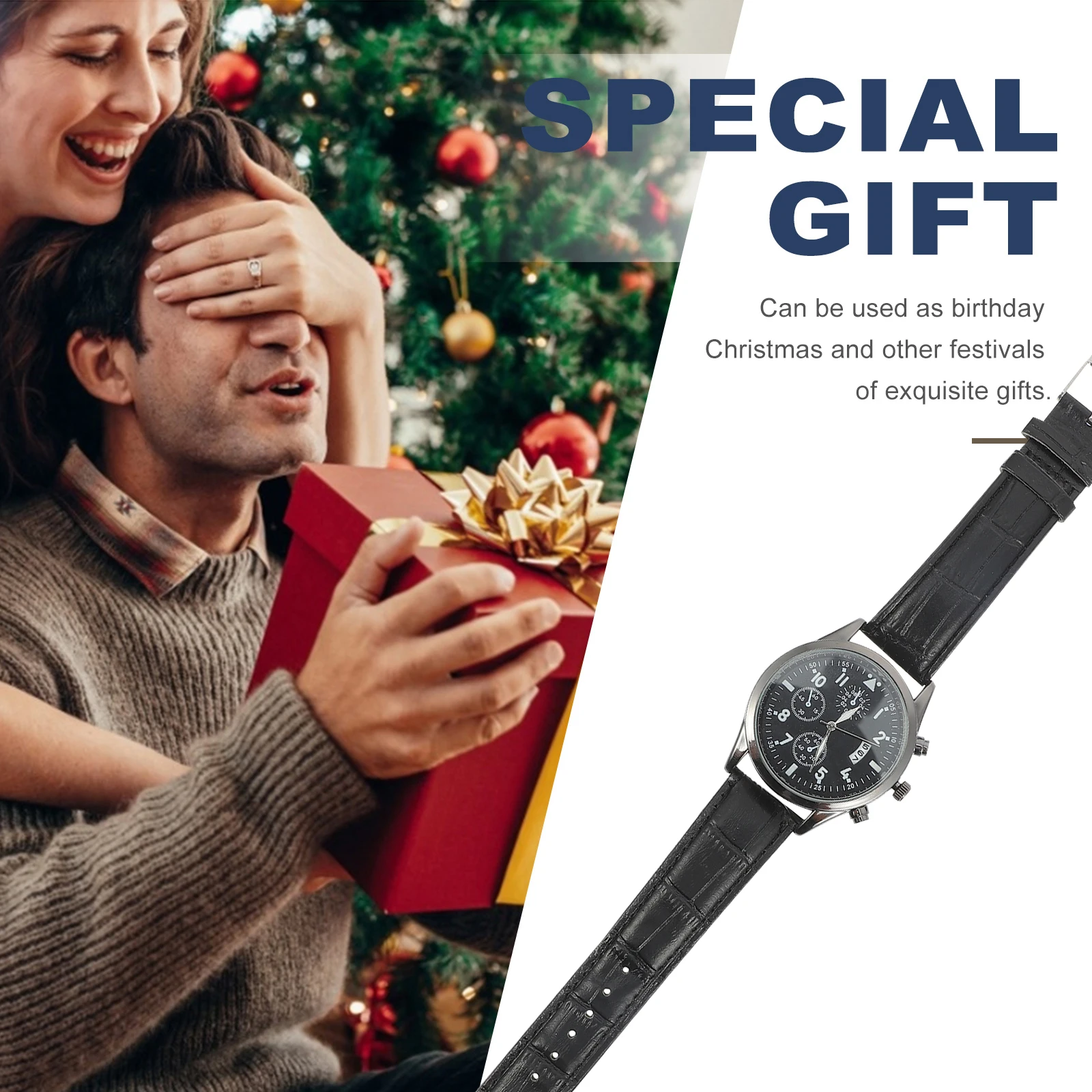 ساعة يد رجالية مضيئة كوارتز قابلة للتعديل هدية عيد ميلاد للأصدقاء الذكور تصميم أنيق مواد متينة