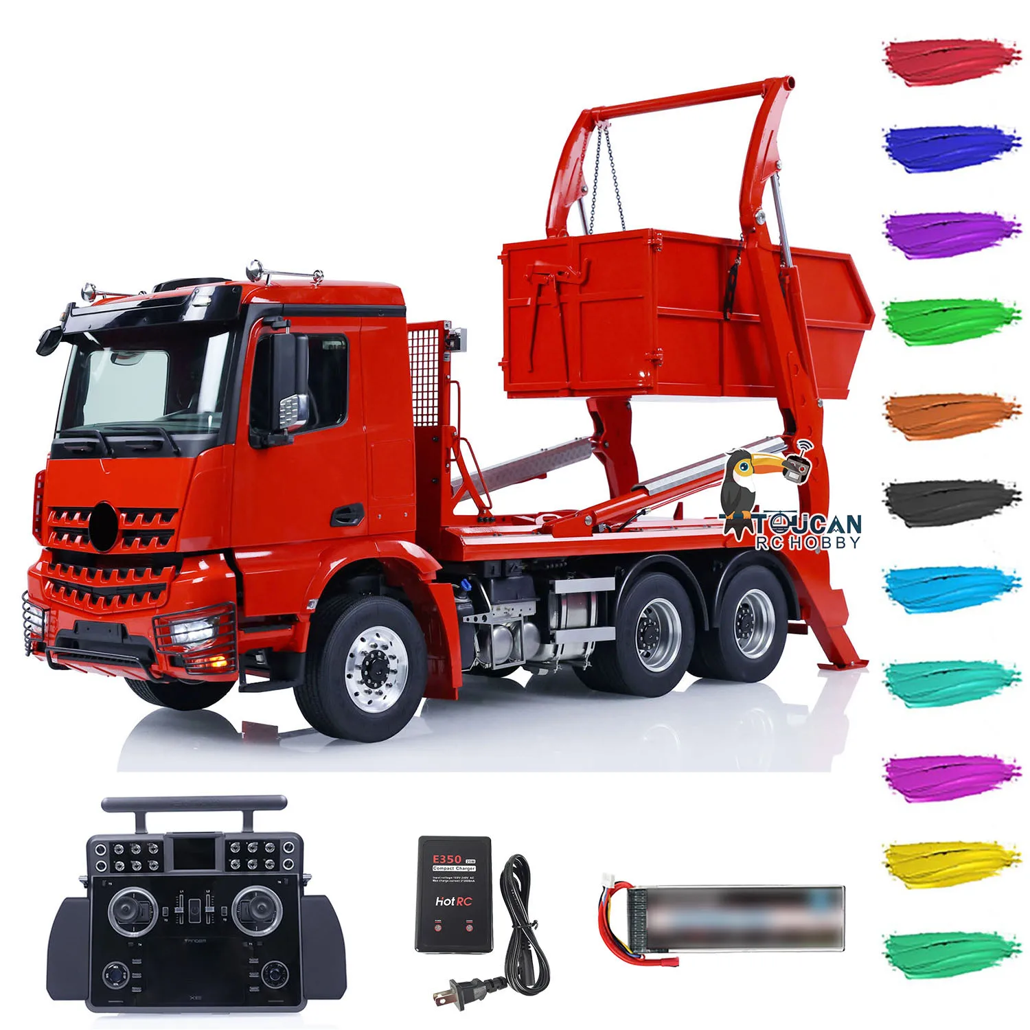 RTR 1/14 RC Hydraulic Skip Loader Metall VL18U K3363 2-Gang-Getriebe Licht Sound Swing Arm Loaded Dump Vehicle Modell THZH1749