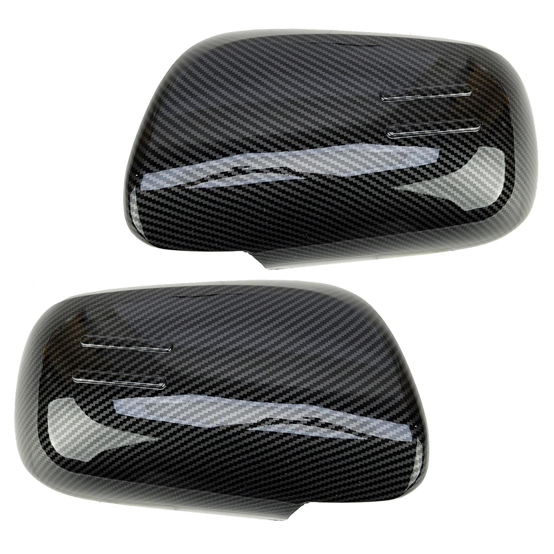 1 Pair Front Side Rearview Mirror Cover Cap Trim Black Carbon Fiber Style Plastic Fit for Toyota Camry Sedan 2011-2009 2008 2007