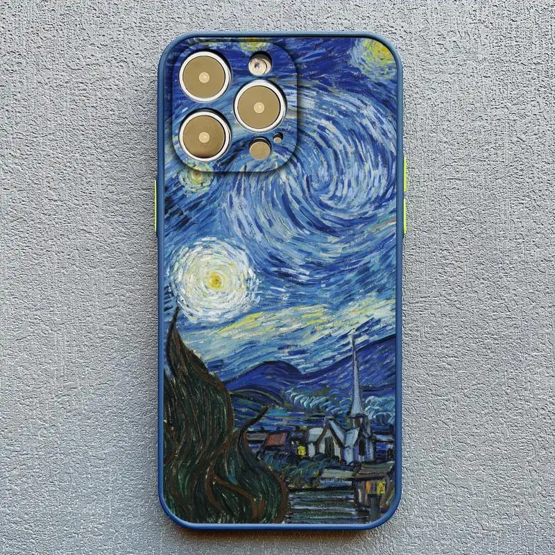 Retro Van Gogh Ölgemälde Telefon Fall Für iPhone 16 15 14 Plus 17 11 13 12 14 Pro MAX XR X Vintage Stoßfest Abdeckung Funda – Detail 4