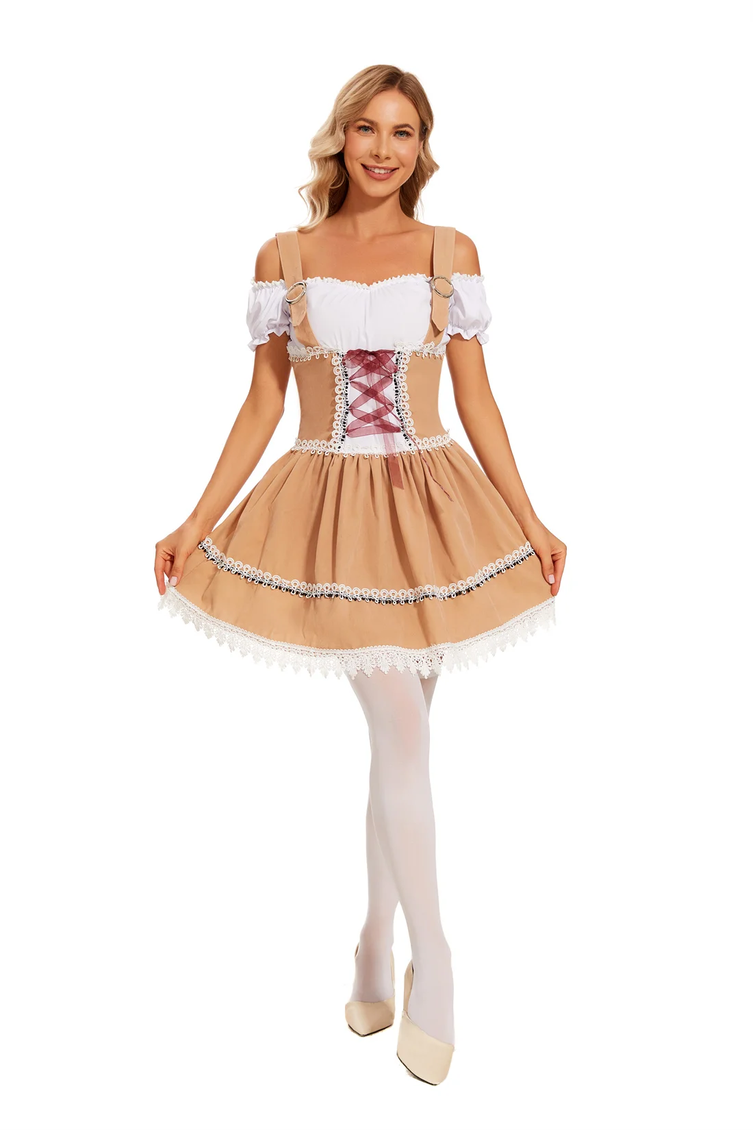 Kobiety tradycyjna niemiecka Dirndl Oktoberfest sukienka Bavaria piwna dziewka parada kostium strój Cosplay Halloween fantazyjna sukienka imprezowa