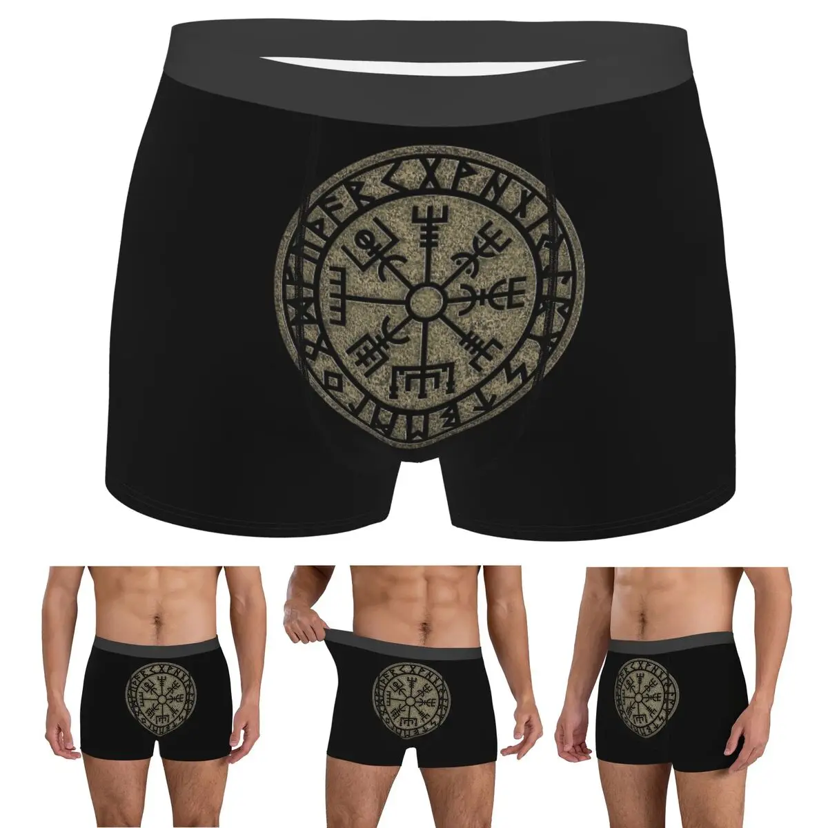 

Boxer Underpants Shorts Vegvisir, Viking Compass, NorsePanties Men's Breathable Underwear for Homme Man Boyfriend Gifts