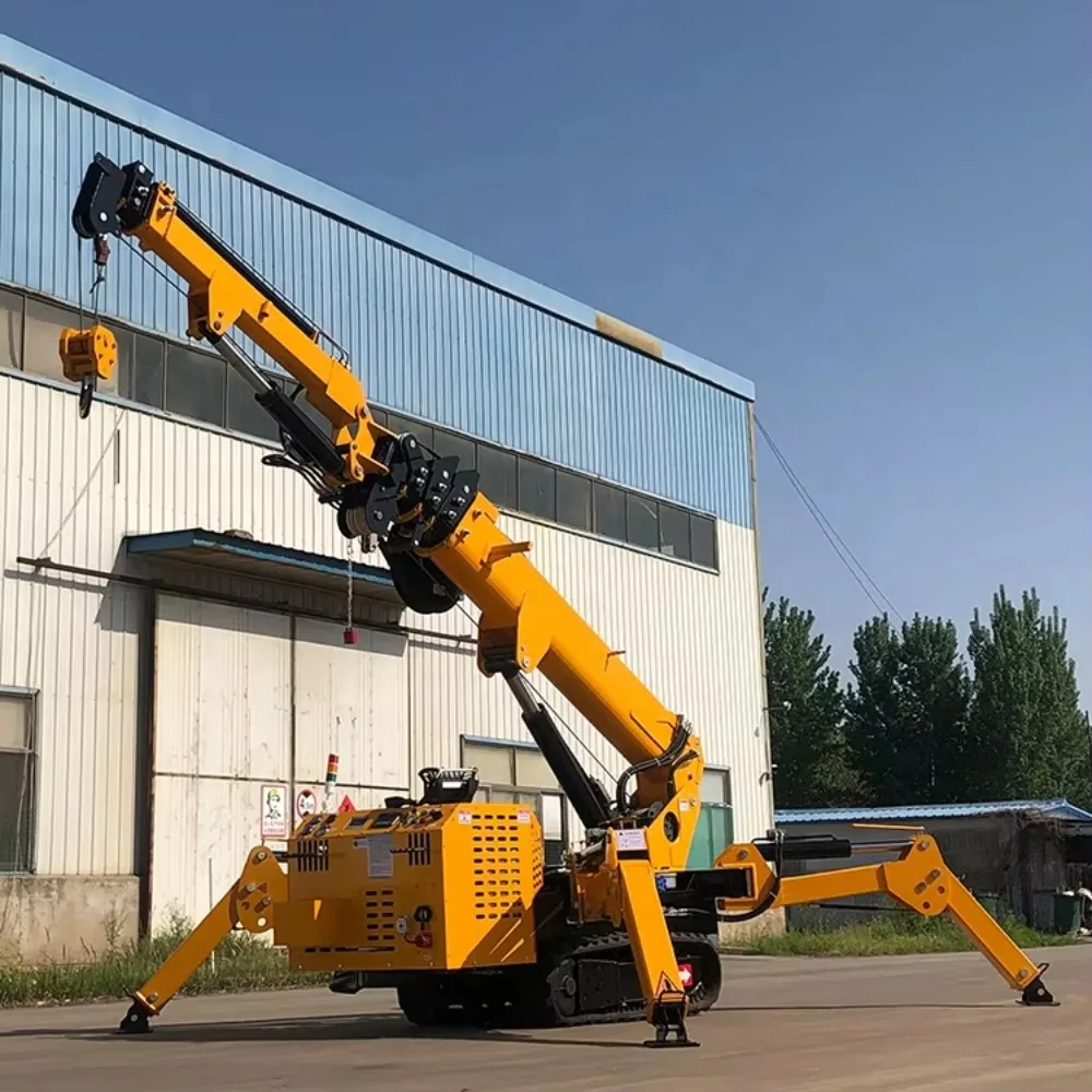 Small Crawler Crane 3T 5T 8T Multifunctional Spider Crane Diesel Electric Dual Power Self-Propelled Lifting Crane (deposit)