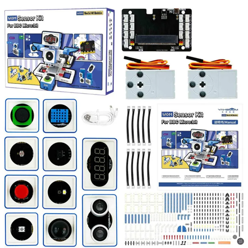 Imagem -05 - Yahboom World of Module Madecode Programação Robot Sensor Kit com 300 Mais Blocos de Construção para Micro:bit v2 Board para Criança Presentes