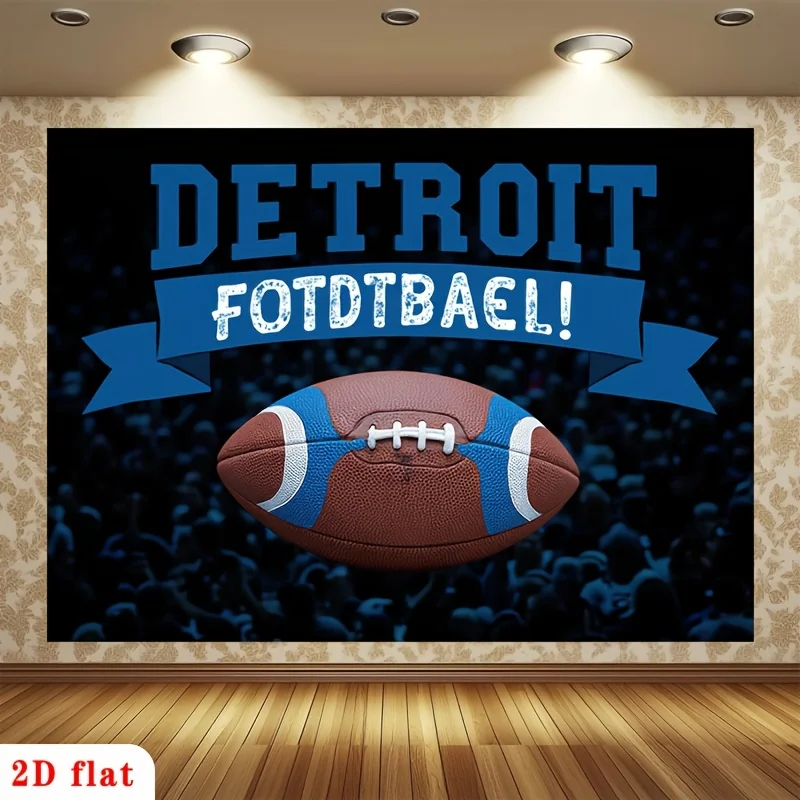 Detroit Lions Football Tapestry Wall Art Decor Sports Fan Gift Game Day Banner Polyester Poster for Stadium Home Decoration