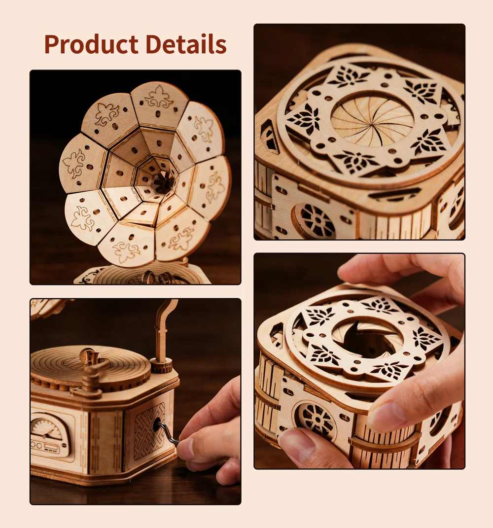 Houten Puzzel 3d Diy Populaire Ambachtelijke Bureau Decoratie Houten Bouwsteen Kits Muziekdoos Sieraden Doosjes Prachtige Geschenken Voor Meisjes