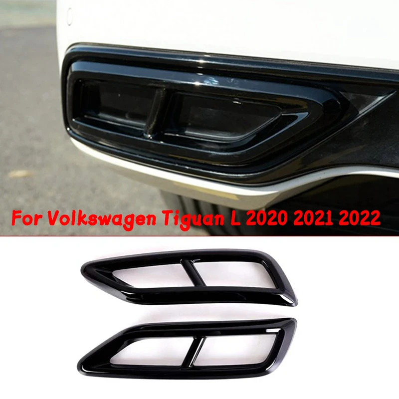 

Car Exhaust Muffler Cover Car Four Tail Throat Decoration Frame For Volkswagen Tiguan L 2020 2021 2022