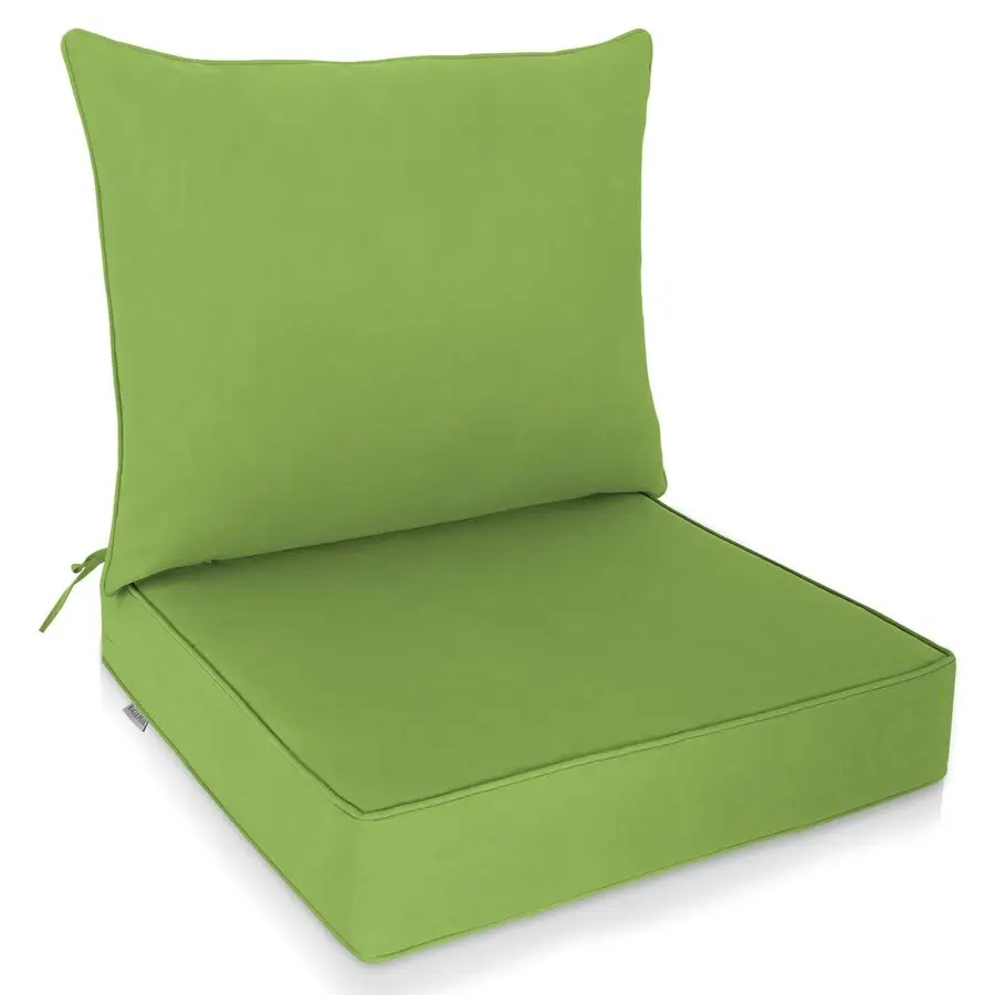 

Outdoor Deep Seat Patio Seat Cushion Set, 25 x 25 x 5 inch, 2Piece Back Chair Cushion, Set of 1, Green