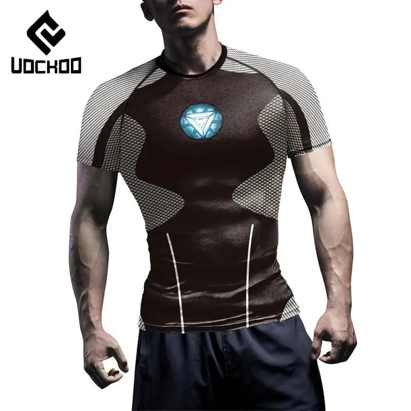 Superheroes Cosplay Compress Shirts Men Outdoor Sports Costume Workout Tops Workout Tops Quick Dry Breathable Tee Clothes