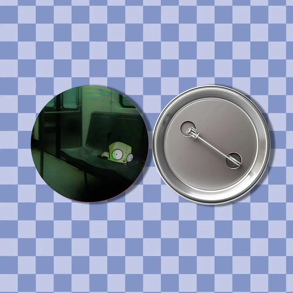 I-Invader Zim Gir Badges Button Round Creative Pin Brooch Badge Bag Decor Accessories Fans Collect Friends Gifts