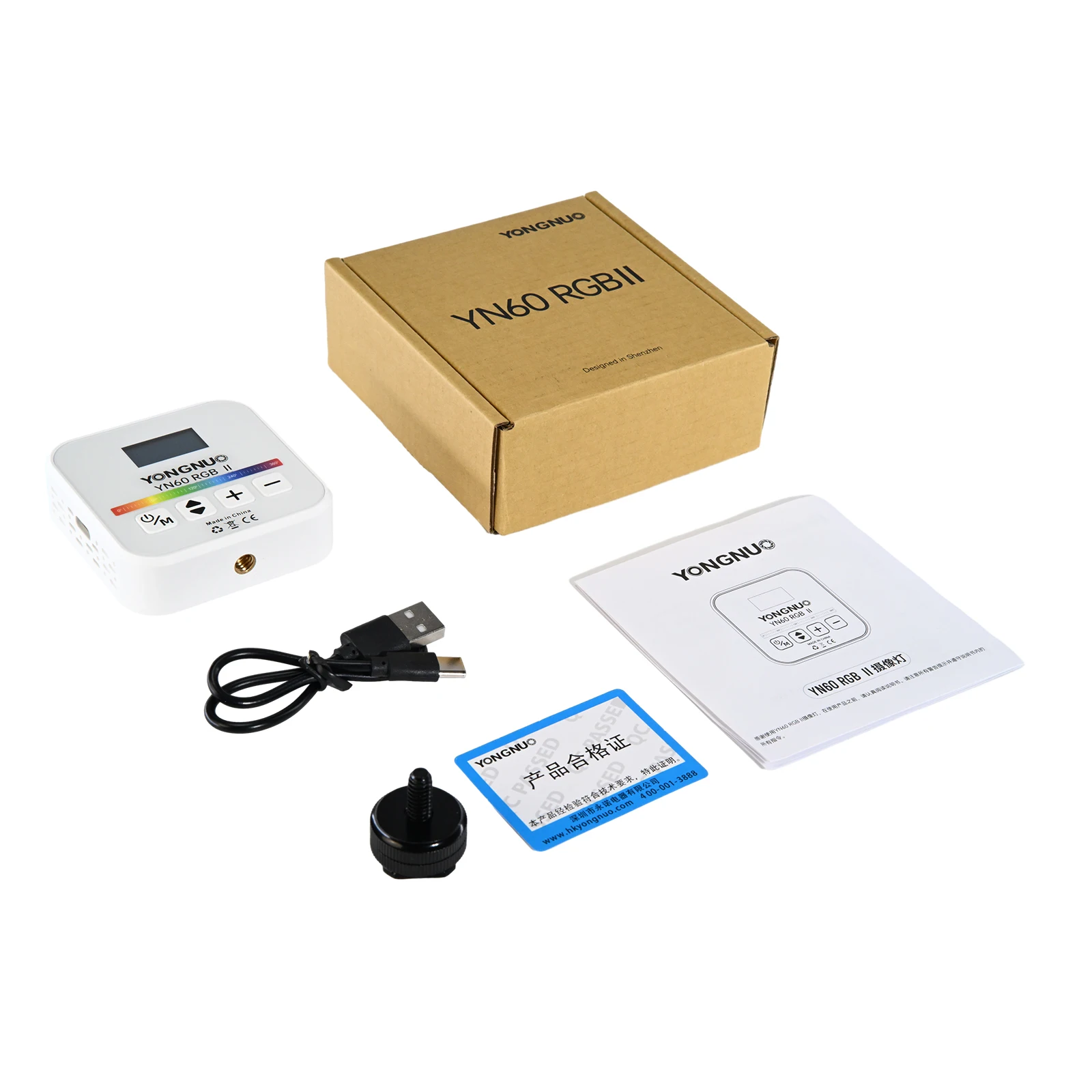 

YONGNUO YN60RGBII Карманный RGB видеолампа 2500-9900K Регулируемый небольшой портативный светодиодный заполняющий светильник для видео с винтом 1/4 для холодной обуви