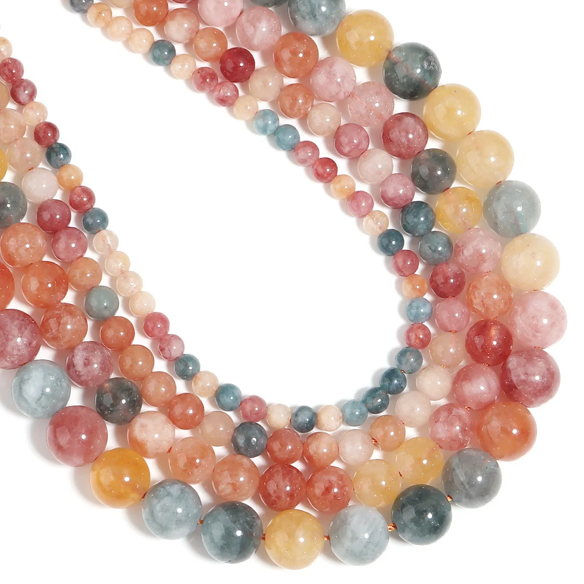 1strand/lot 4/6/8/10mm Natural Stone Beads Colorful Round Loose Spacer Bead for DIY Jewelry Making Necklace Bracelet Findings