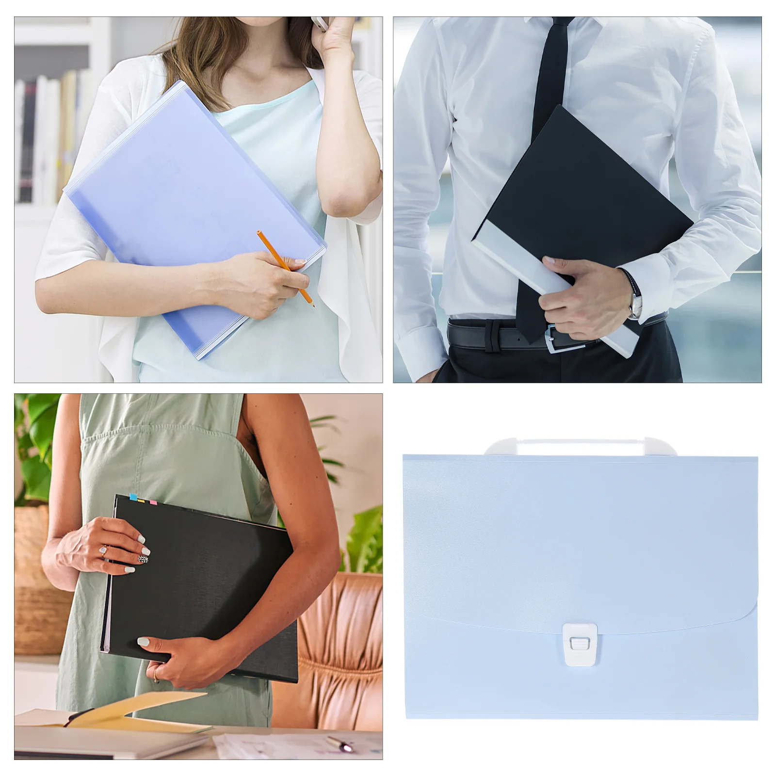 Expanding File Folder Organizer Plastic Material Portable Lightweight Easy Carry Use Document Wallet Document Wallet
