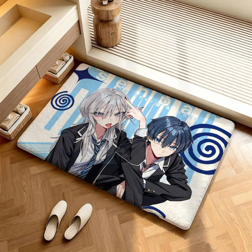 Haimiya Senpai Wa Kowakute Kawaii  Shower Room Absorbent Small Floor Mat Soft Comfortable Decorative Foot Mat