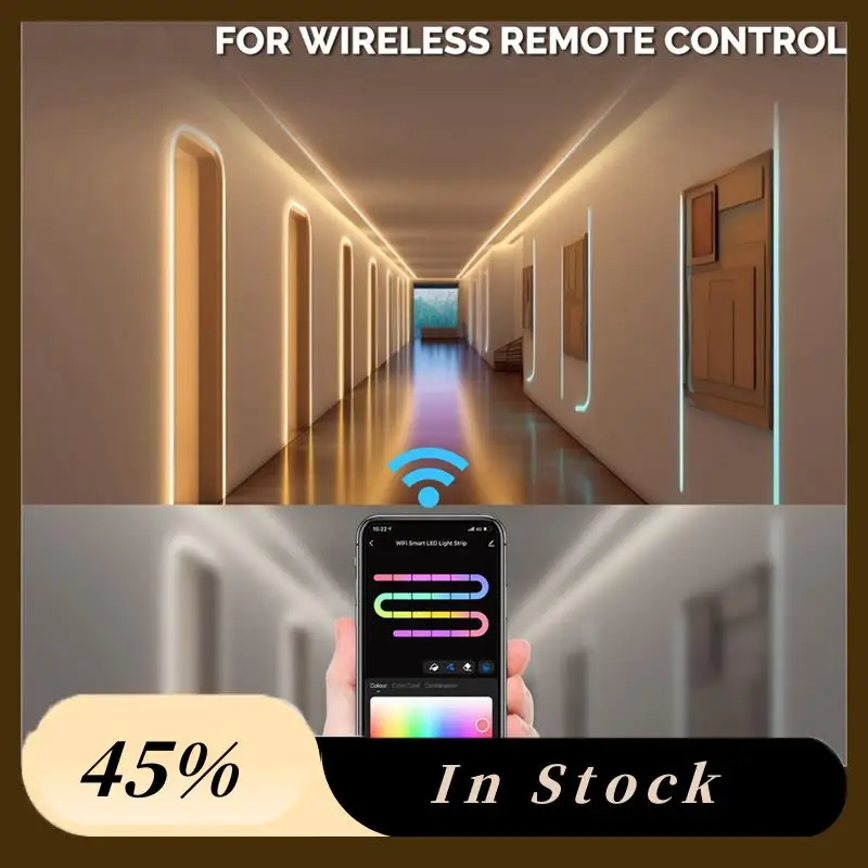 

Wifi Graffiti Neon LED Strip Lights Set App Timing Color Tuning 1600MP Put Security RGB Color Rope Lights Set With EU Plug