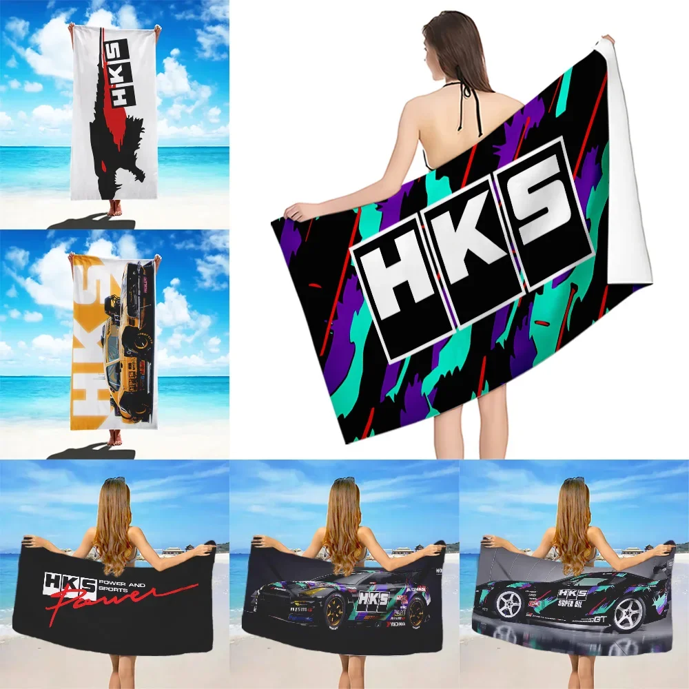 HKS R32 GT-R ผ้าเช็ดตัวชายหาดไมโครไฟเบอร์ทรายฟรีแห้งเร็วนุ่ม Sandproof สระว่ายน้ําผ้าขนหนูของขวัญผู้หญิง Travel GYM อาบน้ํา CAMPING