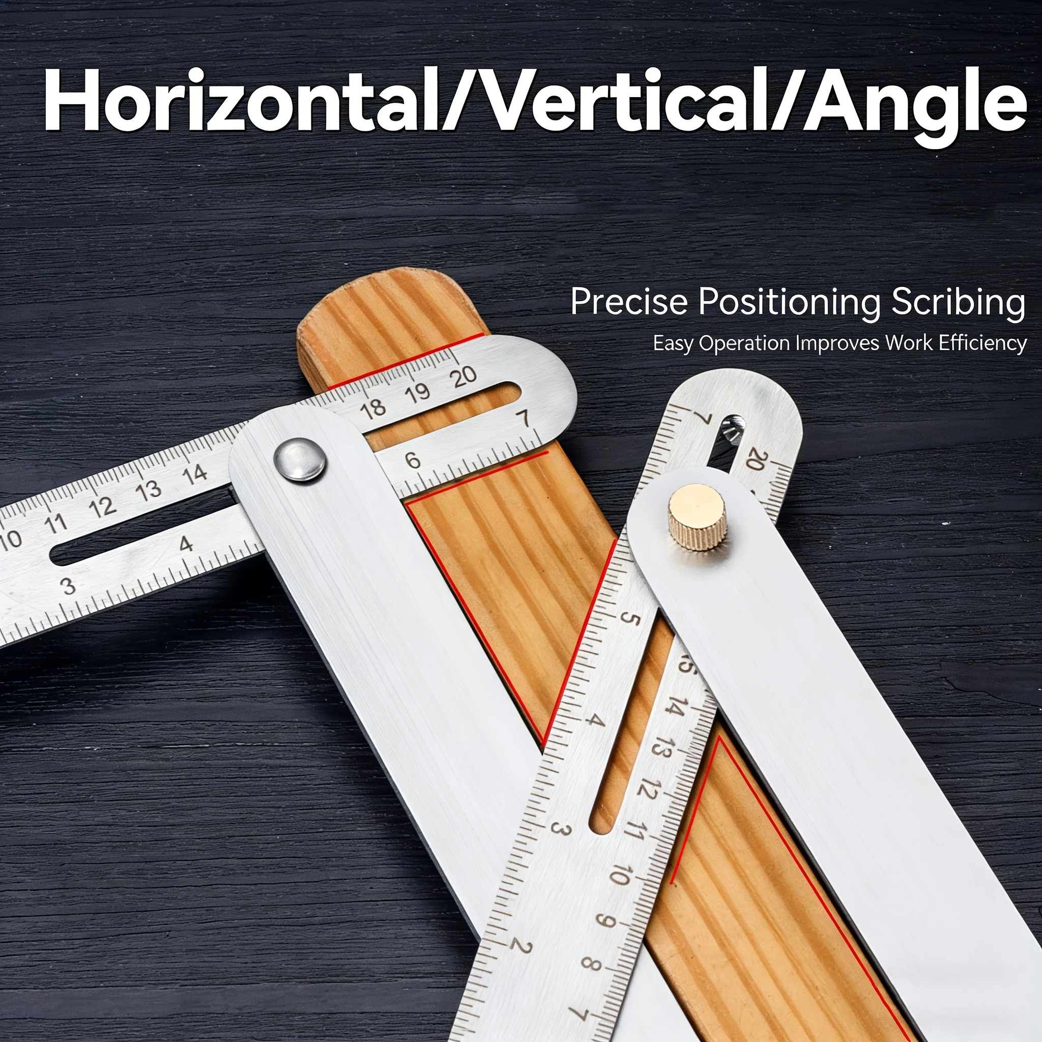 Stainless Steel Adjustable Bevel Gauge, Precision Woodworking Sliding Bevel Ruler for Carpenter Marking, Layout & Measuring